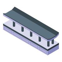 Metro stop icon, isometric style vector