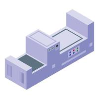 Paper production equipment icon, isometric style vector