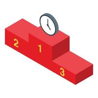 Time management icon, isometric style vector