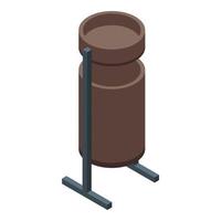 Station bin icon, isometric style vector