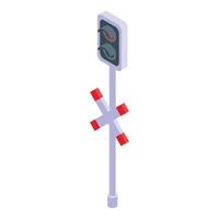 Traffic lights railway icon, isometric style vector