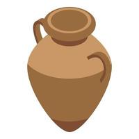Pottery amphora icon, isometric style vector