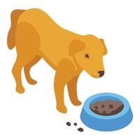 Disobedient food dog icon, isometric style vector