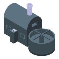 Coffee roasting machine icon, isometric style vector