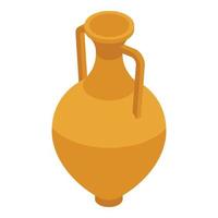 Jar amphora icon, isometric style vector