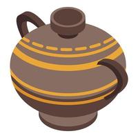 Storage amphora icon, isometric style vector