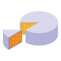 Camembert cheese icon, isometric style vector