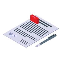 Purchase history documents icon, isometric style vector