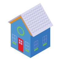 Gingerbread house icon, isometric style vector