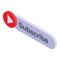 Subscribe button icon, isometric style vector