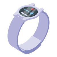 icono de reconocimiento de voz de reloj inteligente, estilo isométrico vector