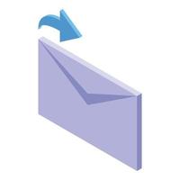 Repost mail icon, isometric style vector