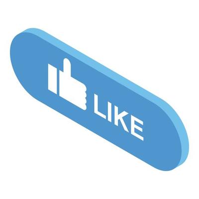 Like subscribe icon, isometric style