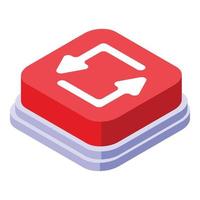 Repost button icon, isometric style vector