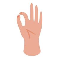 Three fingers ok icon, isometric style vector