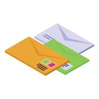 Email assistant icon, isometric style vector