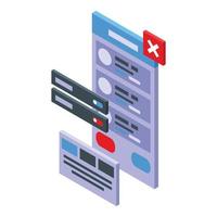 App interface icon, isometric style vector