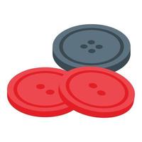 Clothes buttons icon, isometric style vector