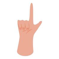 Pointing hand gesture icon, isometric style vector