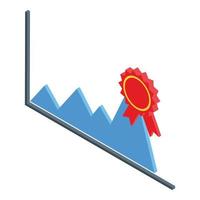 Marketing graph icon, isometric style vector