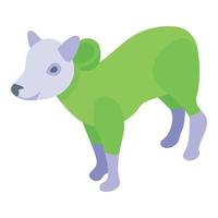icono de tela de perro caminando, estilo isométrico vector