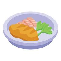 Mashed potatoes food icon, isometric style vector