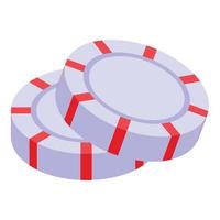 Christmas candy coins icon, isometric style vector