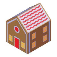 Cookie gingerbread house icon, isometric style vector