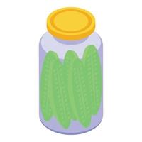 icono de pepino en escabeche, estilo isométrico vector