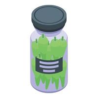 icono de pimiento verde en escabeche, estilo isométrico vector