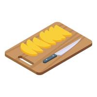 Cutted potatoes icon, isometric style vector