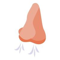 Nose smell icon, isometric style vector