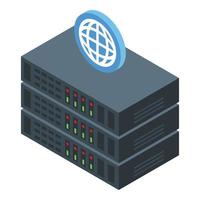 Electronic data server icon, isometric style vector