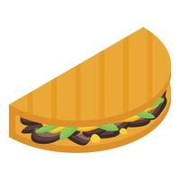 icono de tacos de comida, estilo isométrico vector