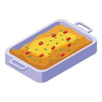 Mashed potatoes bakery icon, isometric style vector