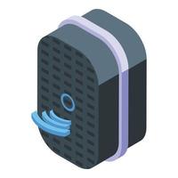 Speaker speech recognition icon, isometric style vector