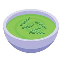 Asparagus soup icon, isometric style vector