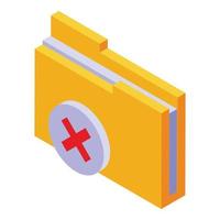 Closed folder icon, isometric style vector