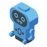 Robot speech recognition icon, isometric style vector