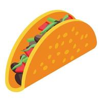 icono de tacos veganos, estilo isométrico vector