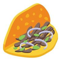 Tacos icon, isometric style vector