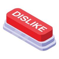 Dislike button icon, isometric style vector