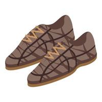 icono de zapatos de piel de cocodrilo, estilo isométrico vector