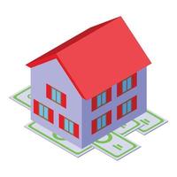 icono de historial de compra de vivienda, estilo isométrico vector