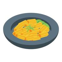 Asparagus pasta food icon, isometric style vector