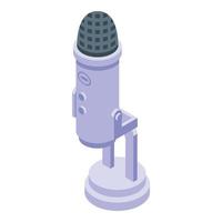 Studio microphone speech recognition icon, isometric style vector