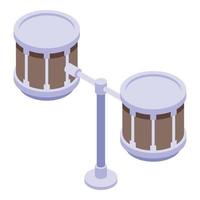 Double drums icon, isometric style vector