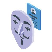 Private user icon, isometric style vector