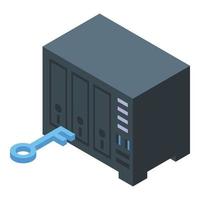 Lock safe box icon, isometric style vector