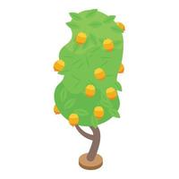 icono de árbol de frutas de limón, estilo isométrico vector